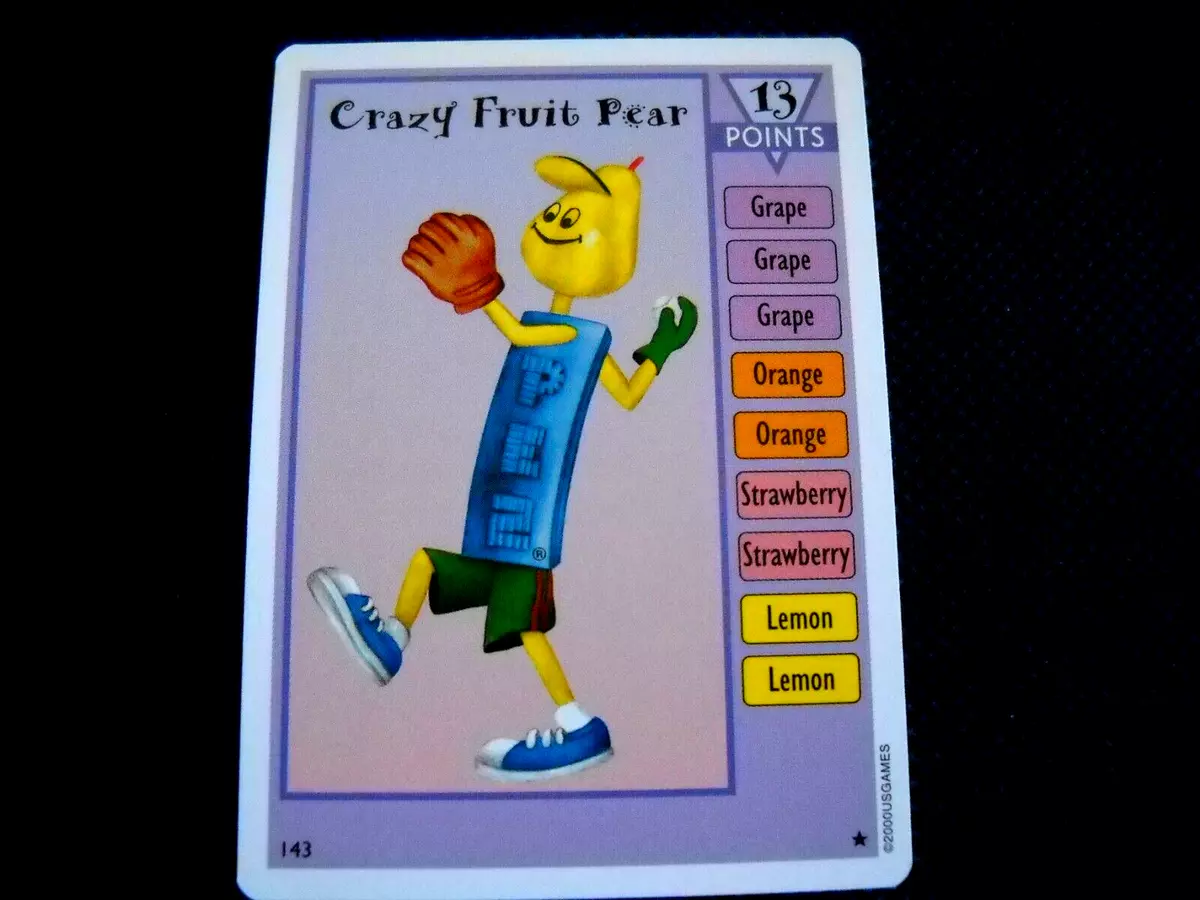 Rare Pez Card Game Card #143 Crazy Fruit Pear Mint Condition