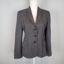 ELIE TAHARI charcoal gray sz 8 BLAZER stretch wool blend vh