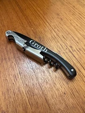 Lisse GROTH Black Aluminum Waiters Corkscrew Wine Key Opener