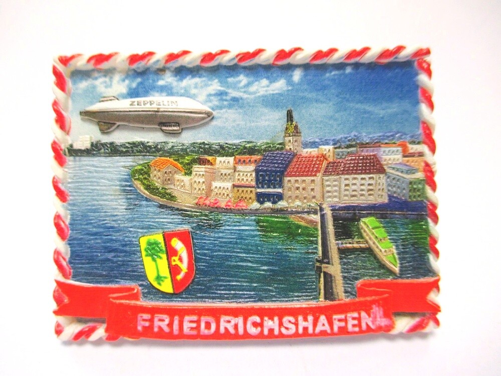 Friedrichshafen Lake Constance Magnet Poly 7 cm Germany Souvenir Zeppelin