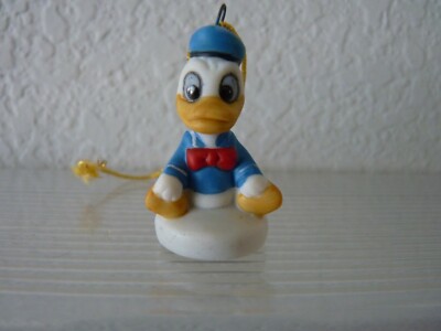 Vtg Disney Schmid Bisque Porcelain Miniature Ornament DONALD DUCK 1.5'' Figurine 
