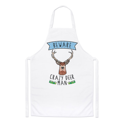 Vorsicht Crazy Deer Man Kochschürze - Lustiges Kochen BBQ