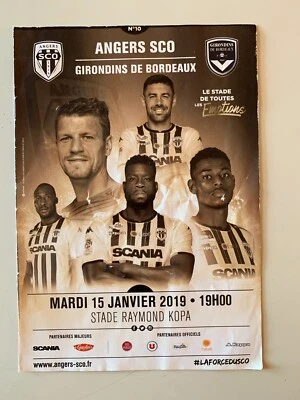PROGRAMME ANGERS SCO - BORDEAUX 15 JANVIER 2019 - Photo 1/2