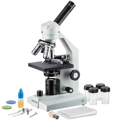 AmScope 40X-2000X Tragbar Schüler LED Biological Verbindung Mikroskop