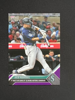 2023 Topps Now JULIO RODRIGUEZ Mariners #618 Multi HR Game Purple Parallel /25