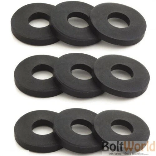 FORM A FLAT BLACK THICK NEOPRENE RUBBER WASHERS - M3 M4 M5 M6 M8 M10 M12 M16 M20 - Picture 1 of 2