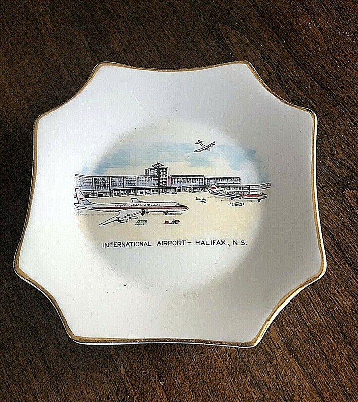 Vintage Halifax International Airport Nova Scotia Souvenir Dish Royal Grafton 85