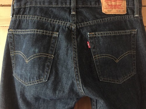 Jean de mezclilla oscura Levi's 514 algodón pierna recta talla 32x30 ¡Como nuevo! - Imagen 5 de 12