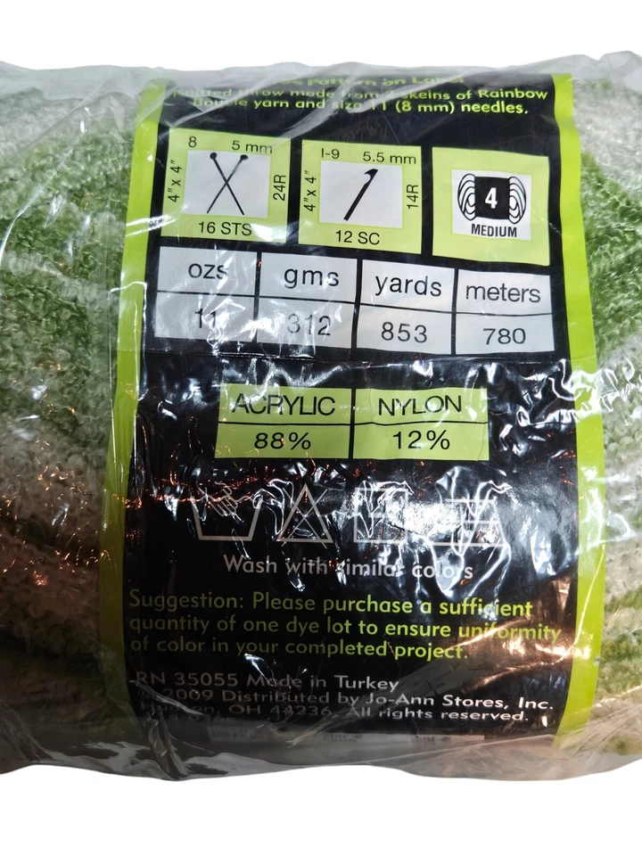 SENSATIONS RAINBOW BOUNCE PATTERNS ACRLYLIC NYLON Green/white BOUCLE - Image 2 of 3