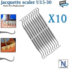 X10 JACQUETTE SCALER U15-30 DENTAL HAND INSTRUMENTS PRO DENTIST PICK TOOLS
