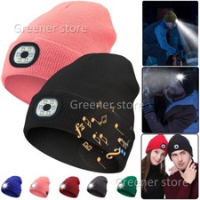 Wireless Bluetooth Hat with Music Speakers LED Light Beanie Warm Cap Headphones