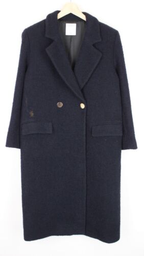 SANDRO Coat Womens EU 38 Wool Alpaca Blend Long Lined Double Breasted - Picture 12 of 12