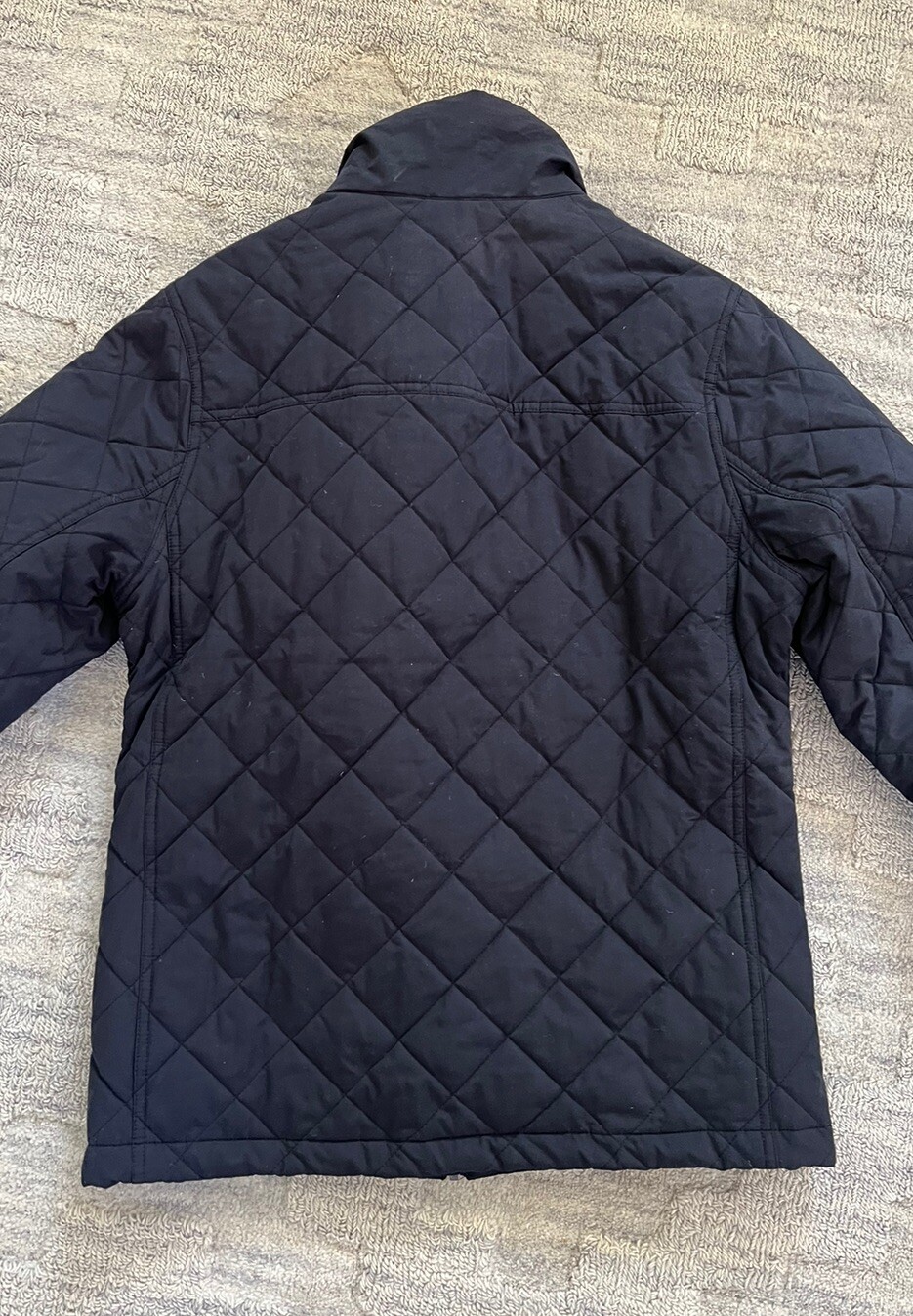 LANDS' END Men's Quilted Jacket Navy Blue Size Small Gem