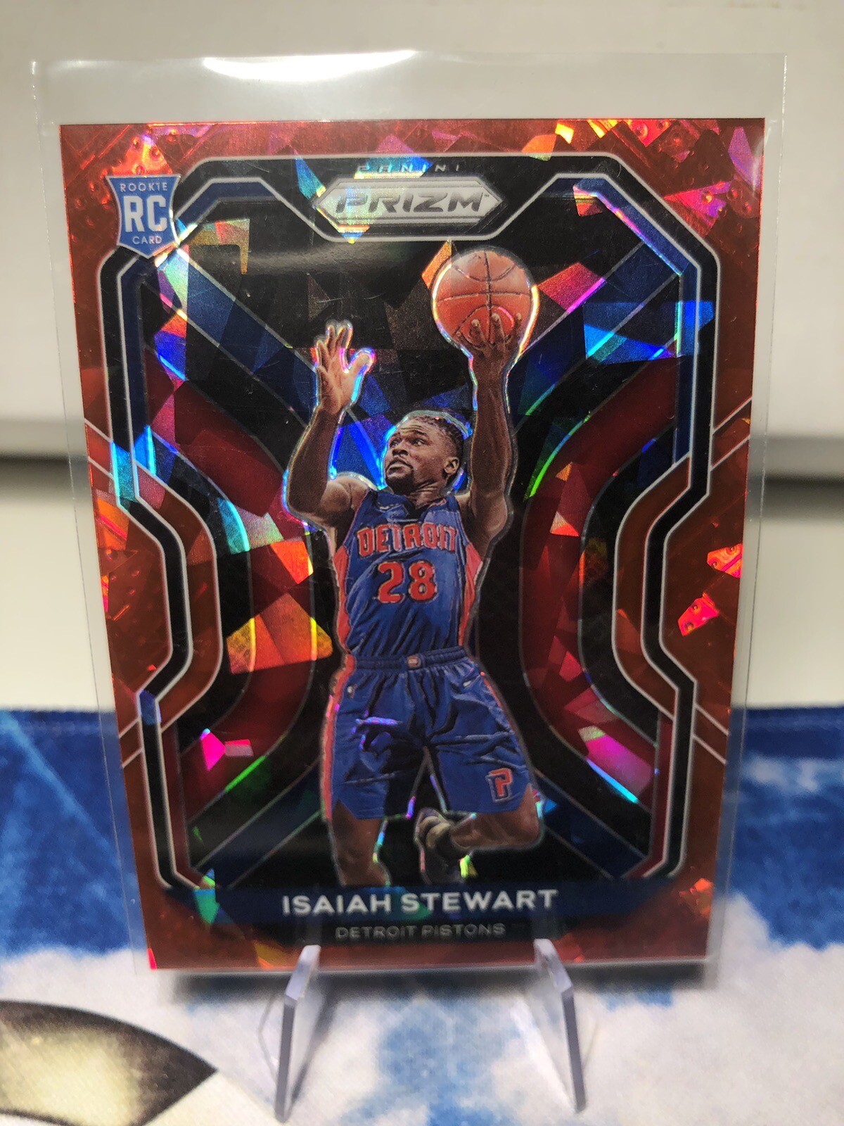 2020-21 Panini Prizm  ISAIAH STEWART  RED CRACKED ICE PRIZM Rookie Detroit  RC