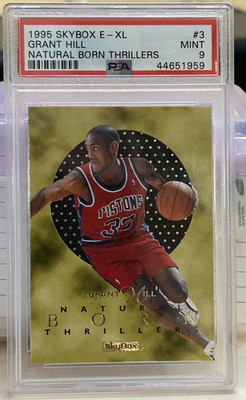 1995-96 Skybox E-XL Natural Born Thrillers #3 Grant Hill Pistons Graded PSA  9