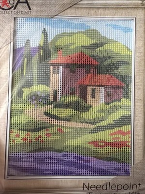 Collection D Art Printed needlepoint tapestry kits With Floss  Needle 20x25 Cm