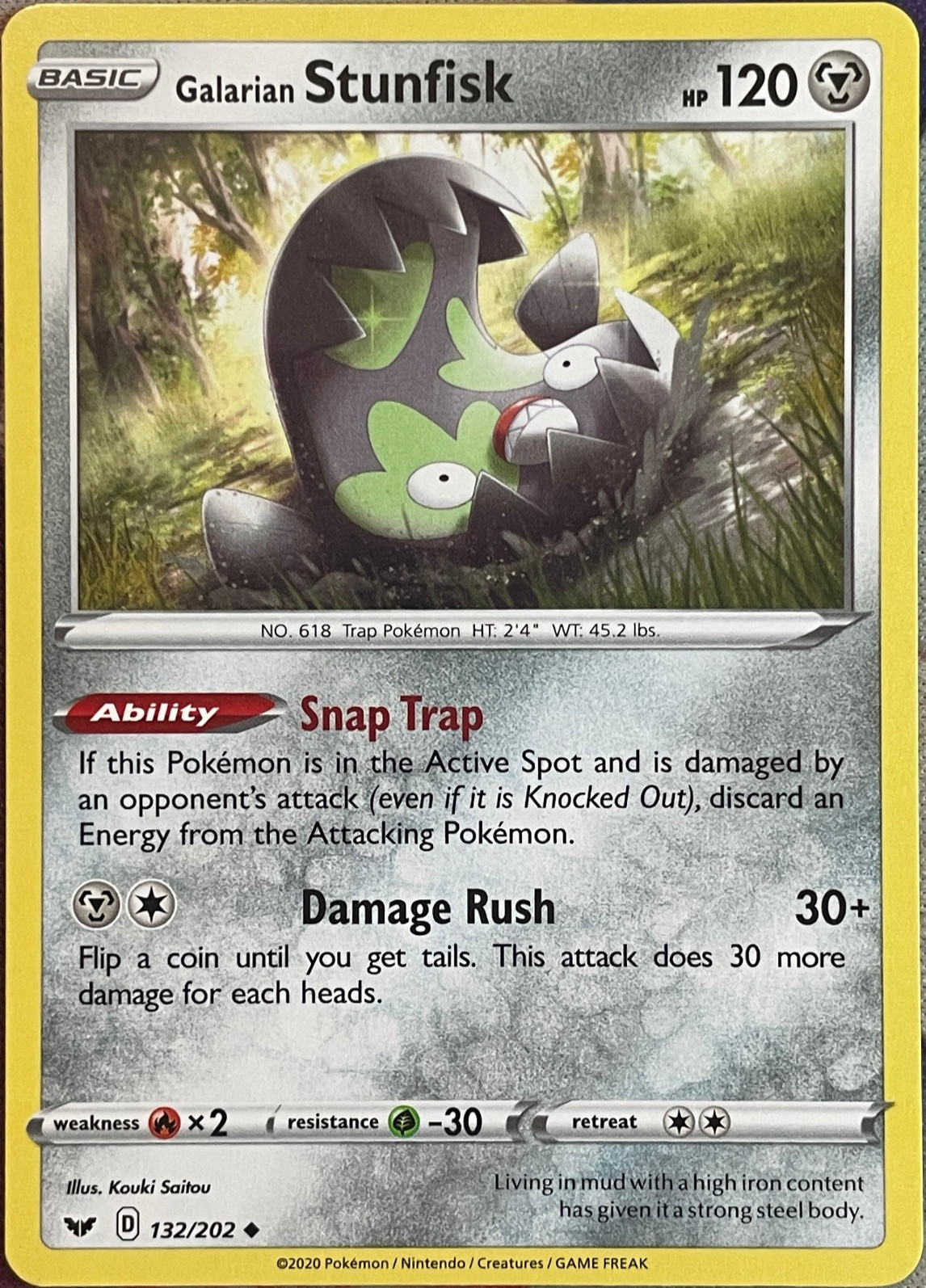Galarian Stunfisk - 132/202 - Sword & Shield Base Pokemon 2020