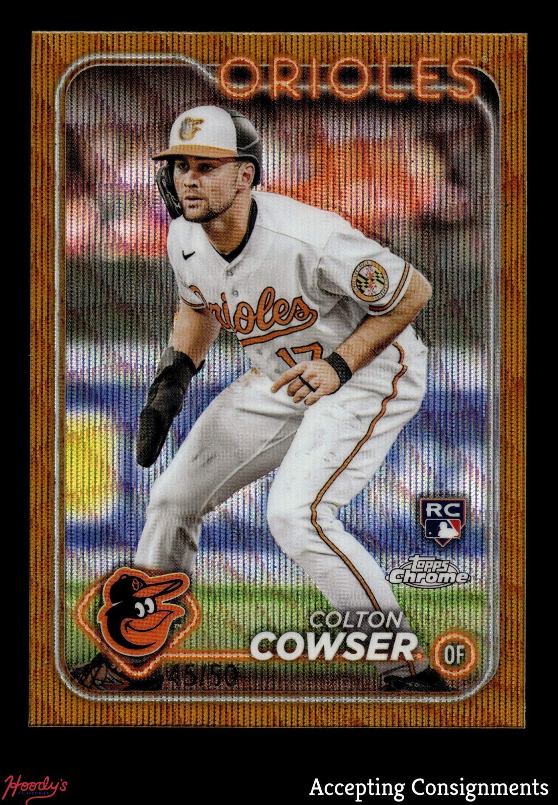 2024 Topps Chrome Gold Wave Refractor #278 Colton Cowser RC ROOKIE ORIOLES 45/50