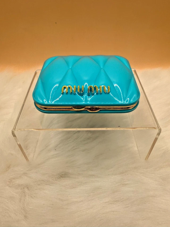 MUI MUI Turquoise Compact Dual Sided Mirror with Pouch NIB - Image 3 of 4