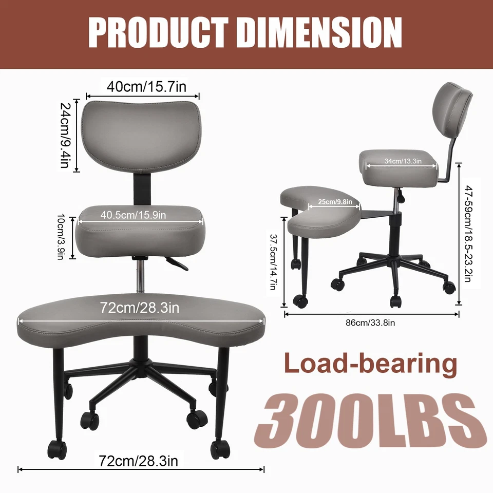 Silla de Escritorio de Oficina Ejecutiva Meditación Silla con Piernas Cruzadas Respaldo Ergonómico Foto 4 de 4