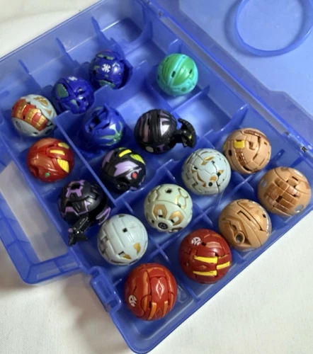 Lot of 17 Vintage Bakugan Battle Brawlers with Carrying Case