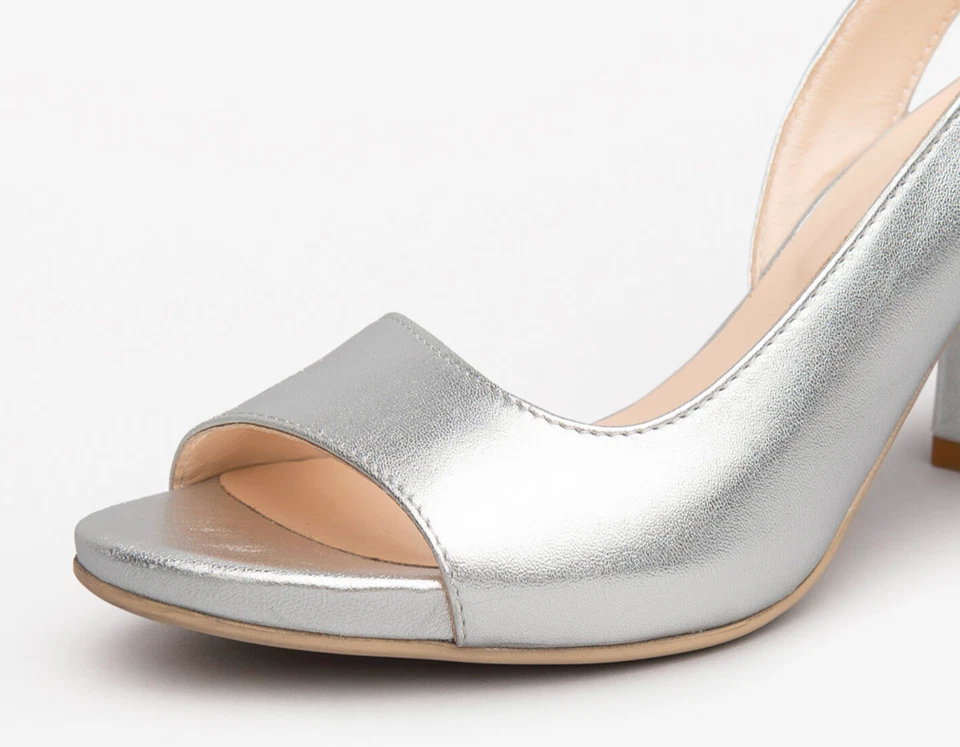 NERO GIARDINI Sandalo donna pelle argento elegante 012862 36 38 39 40 saldi - Immagine 3 di 4