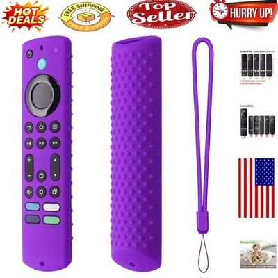Purple Silicone Remote Case with Lanyard for 2023 Fire TV & Toshiba/Insignia ...