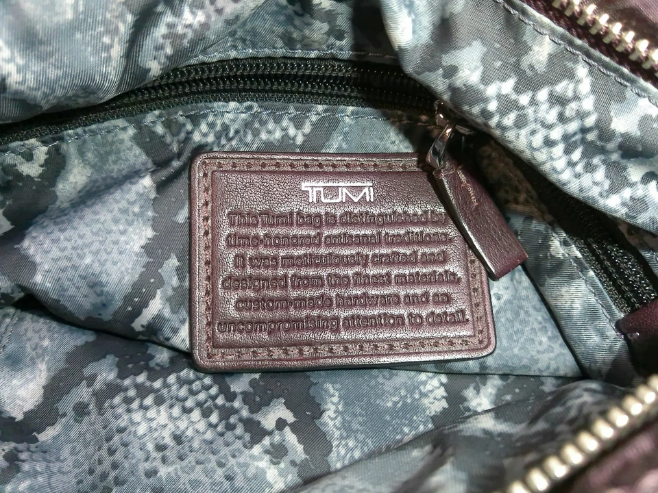 TUMI Voyageur Small Crossbody Bag Plum Purple Nylon Leather Trim Travel Purse - Image 3 of 4