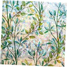 Window Privacy Film 3D Static Cling Window Film, 17.5 Inch x 6.5 Feet Foliage