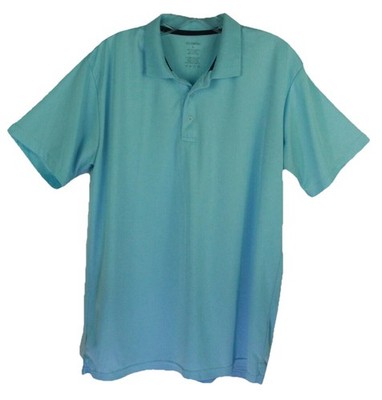 Real Essentials Men's Shirt Large Blue Polo Short Sleeve Moisture Wicking
