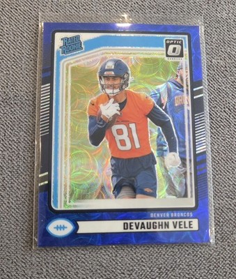 2024 Panini Donruss - Devaughn Vele #395 Optic Preview Blue Scope Prizm Rookie