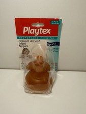 Playtex Natural Action Infant Nipples 5443 Slower Flow 0 to 3m Flat Top Latex