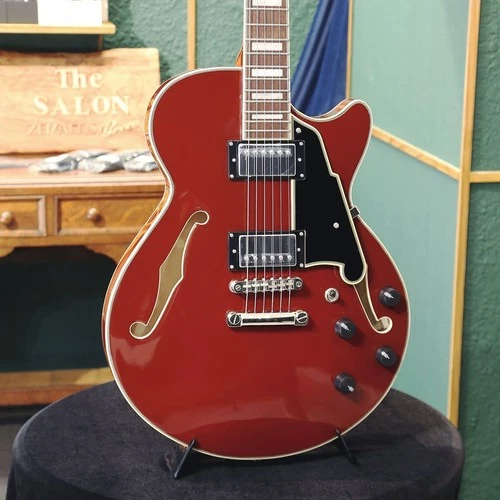 D'Angelico Electric Guitar Premier SS Burnt Red with Case Semi Hollow 708930