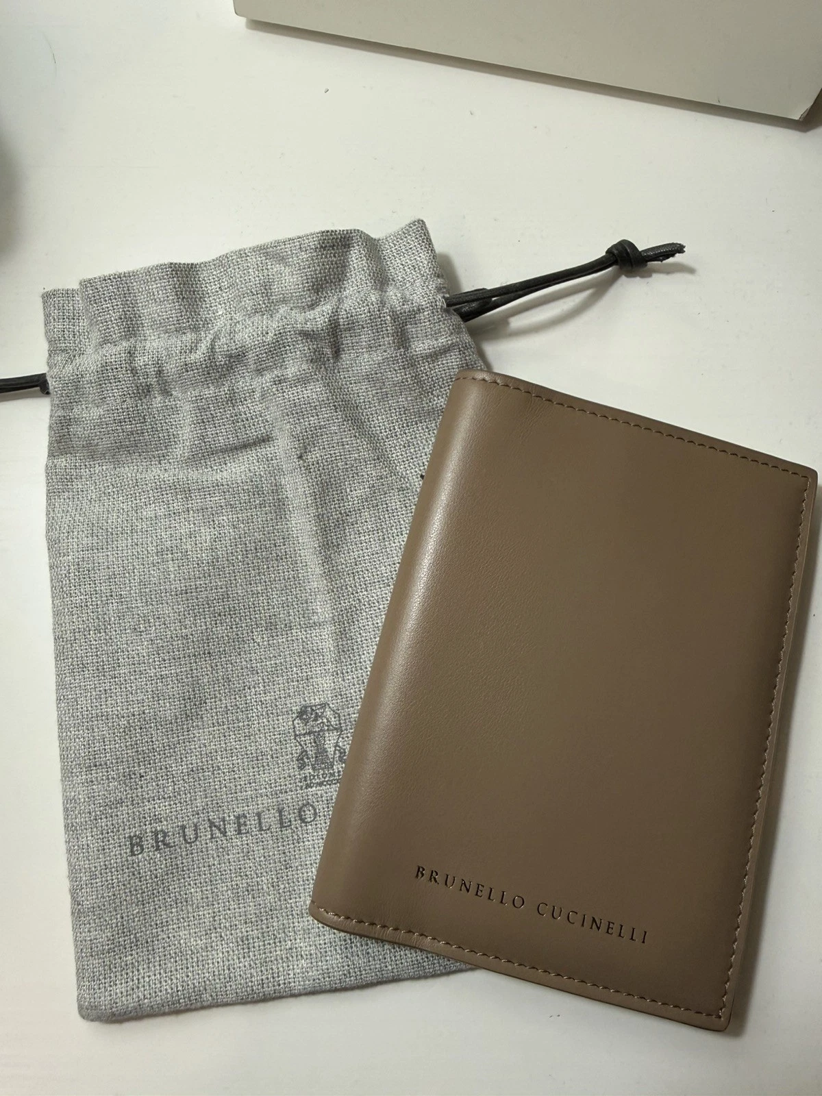 Brunello Cucinelli — Brunello Cucinelli Brown Leather Passport Wallet