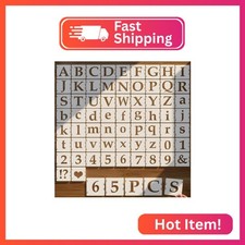 Letter Stencils for Painting, 65PCS Alphabet Stencils for Crafts Reusable, Inter
