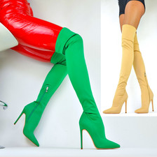 OVERKNNE STIEFEL DAMENSCHUHE PARTY ELEGANT STILETTOS SEXY HIGH HEELS