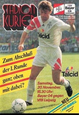 Football programme booklet 93/94 Liga Bayer 04 Leverkusen-VfB Leipzig