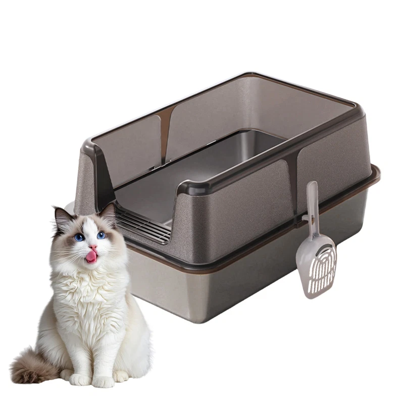 extra large stainless steel cat litter box odor control and non-stick 60x40x31.5CM