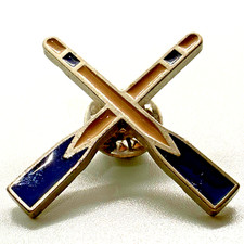 Vintage Badge Rowing Crossed Oars Enamel Club University Souvenir