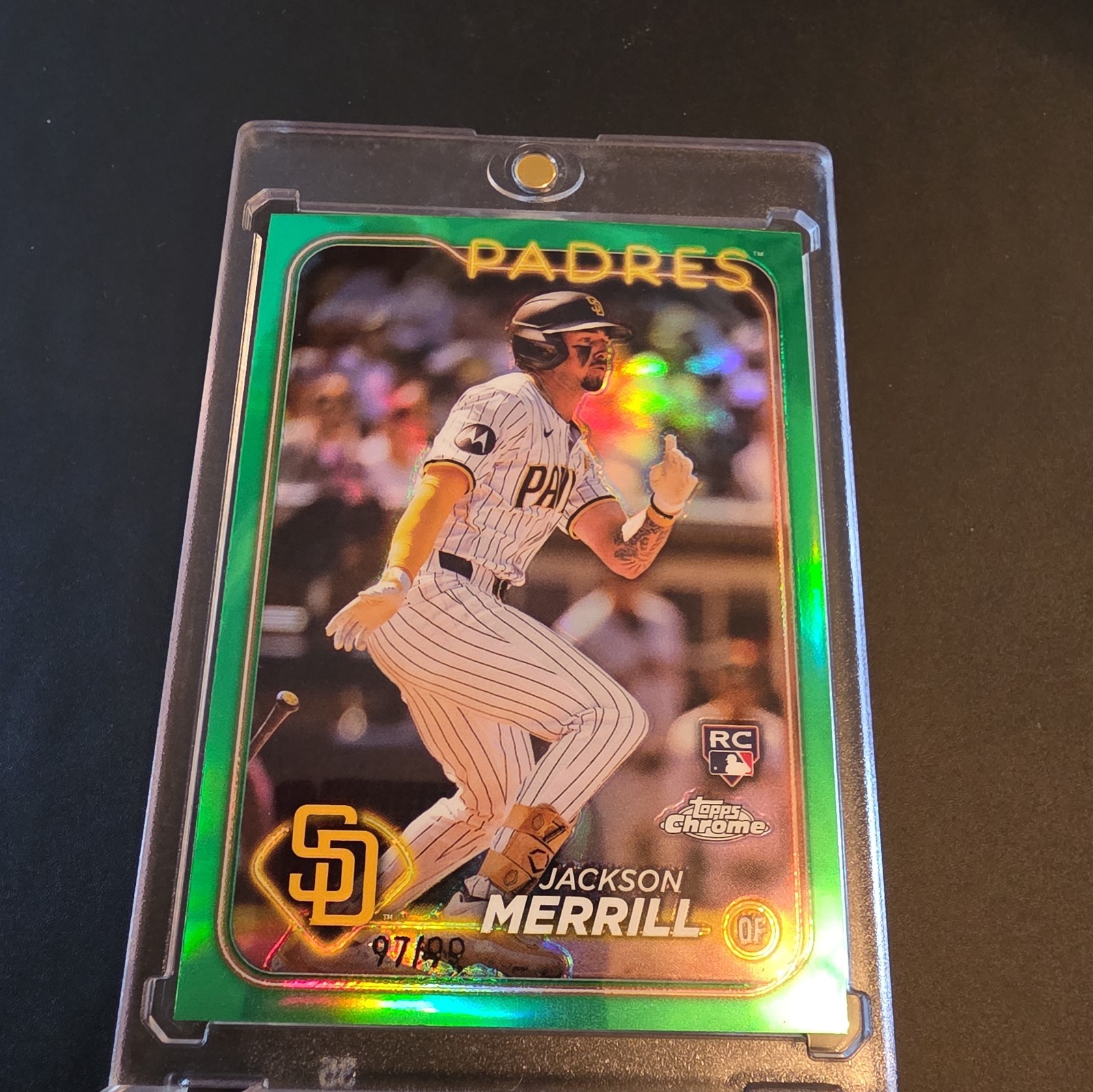 2024 Topps Chrome - Jackson Merrill #207 Green Refractor /99 (RC)