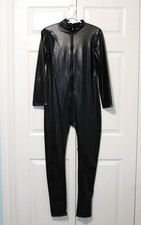 Love  Affection Catsuit 2 way zip thru Crotch, Black, XL, New without Tags