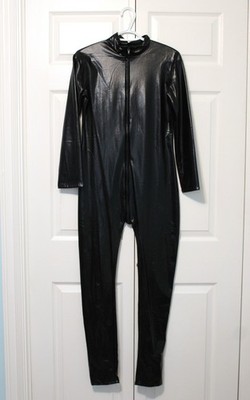 Love & Affection Catsuit 2 way zip thru Crotch, Black, XL,  New without Tags