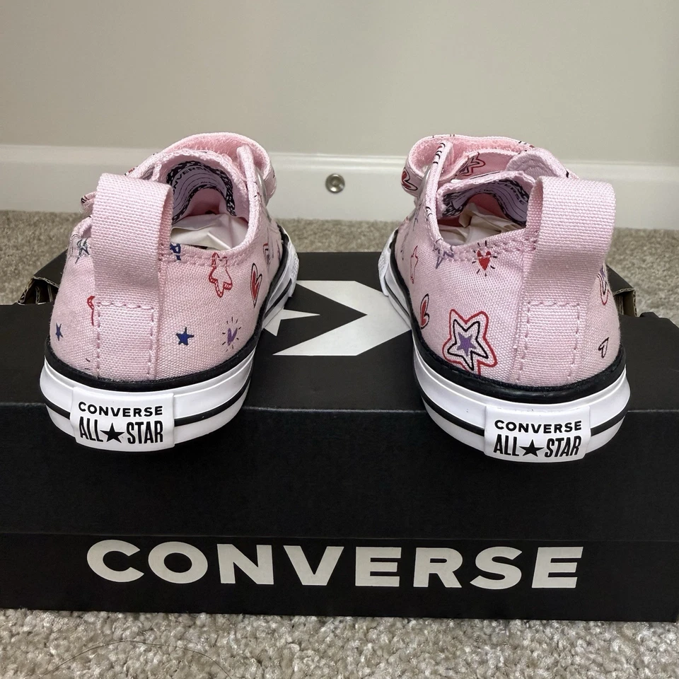Converse Infants Chuck Taylor All Star Easy-On Doodles Rosa Esmerilado/Rojo/Mi Mermelada Foto 4 de 4