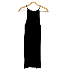 New MP/C MINKPINK Dress Pencil Womens Size M Black Pleated Sleeveless