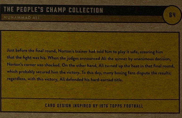 Muhammad Ali PSA 10- 2021 Topps Tribute Set ‘Ali Beats Norton To Retain Title’ view 7