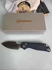Kunwu Pulsar 3.34in Elmax Blade Black and Blue G-mascus Handle X705A-2