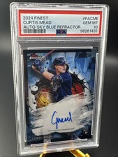 Curtis Mead 2024 Topps Finest Baseball Rookie Auto Sky Blue /150 PSA 10 FA-CME