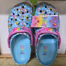 Size J5 Kids Crocs Lisa Frank Unicorns Collectors Edition Light Blue -Purple