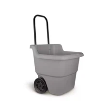 2 Cu. Ft. Portable Plastic Gray Garden Cart