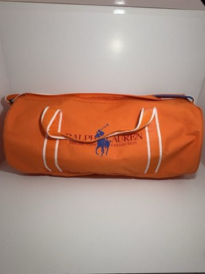 polo ralph lauren big pony ダッフルバッグ Polo Ralph Lauren Big Pony Duffle Gym Bag Orange Shoulder Strap #4